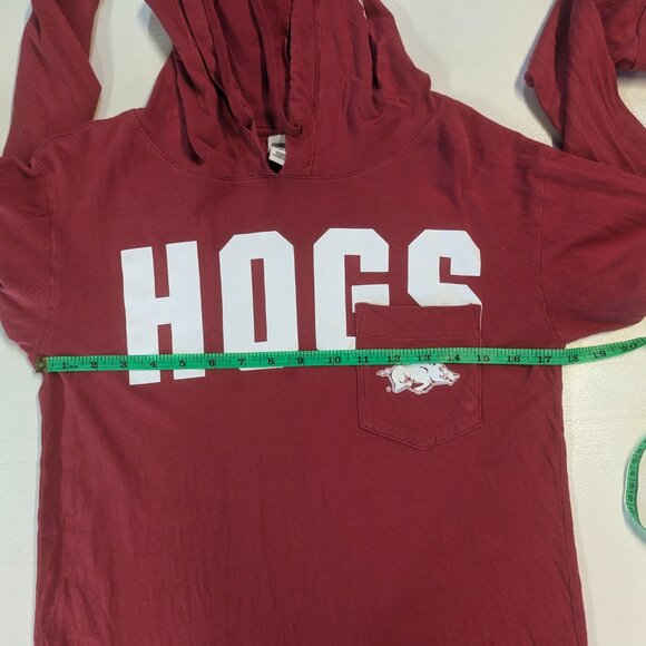 Pink by Victoria's Secret XS Fits Like M Arkansas Razorback Tee Shirt Hoodie - Picture 13 of 13
